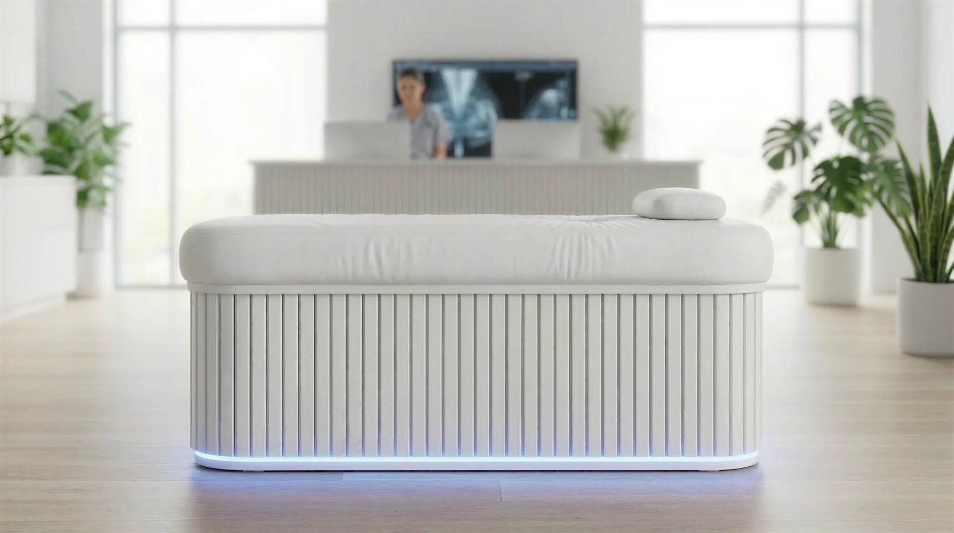 FemTech examination bed in a bright clinical suite