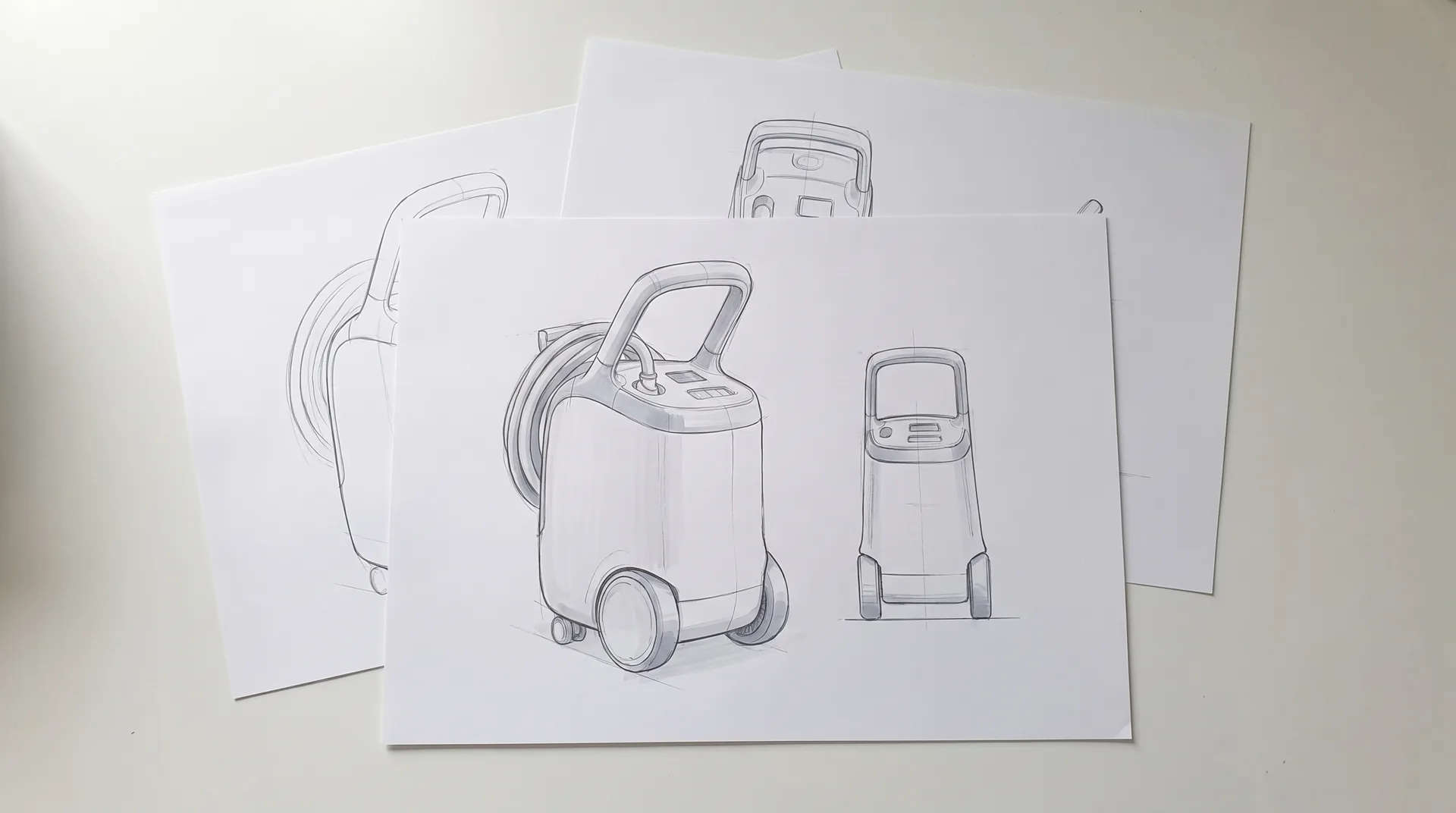 Concept sketches of the Gentle Care portable cooling unit