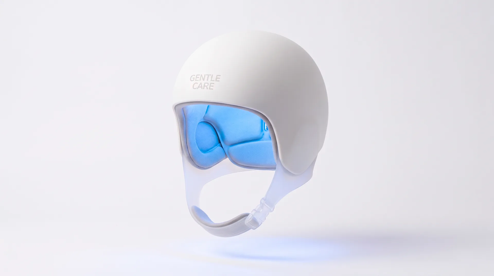 Gentle Care scalp cooling cap with its blue inner liner