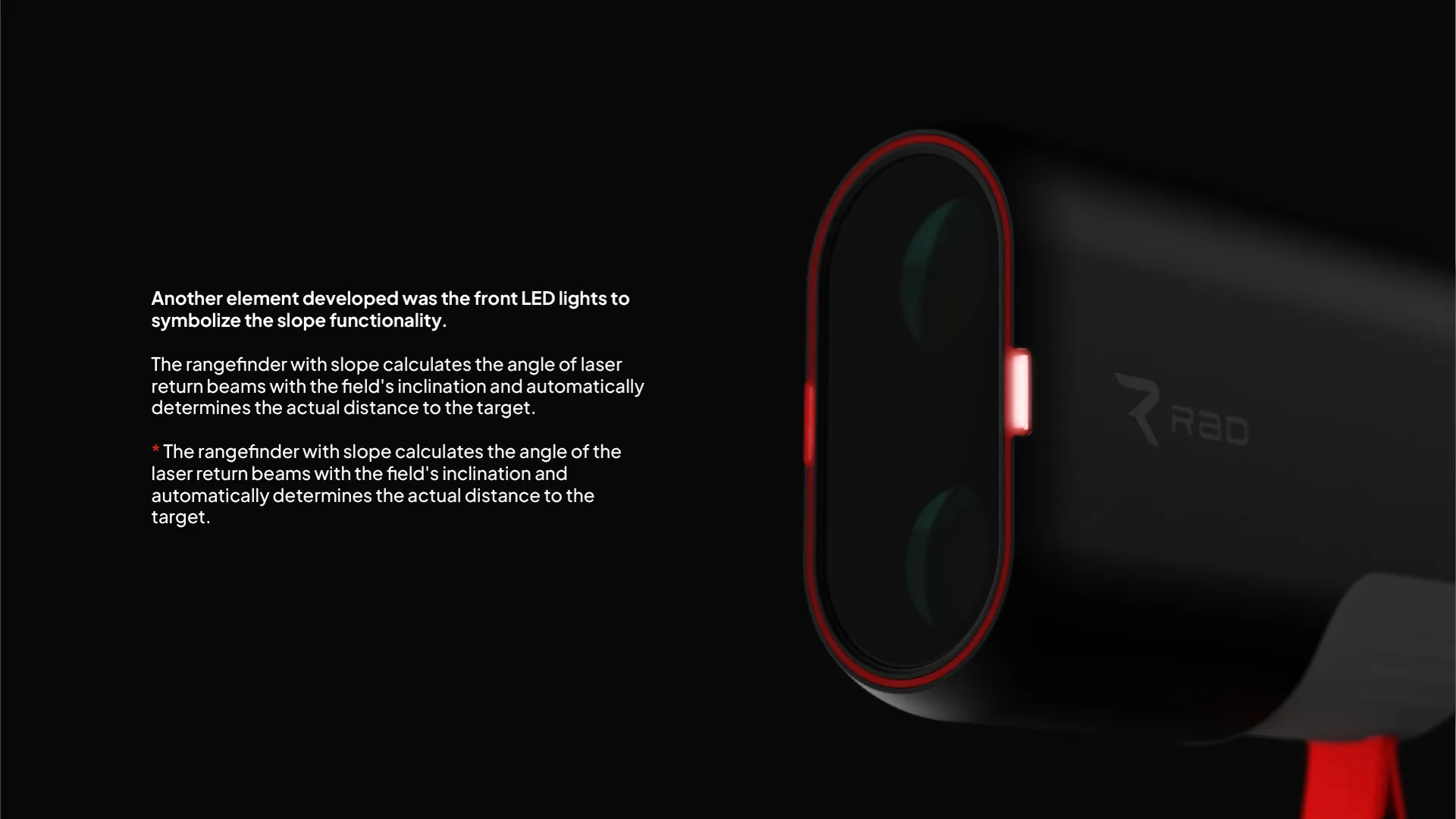Rad Lazer Pro with front LED lights, presentation slide