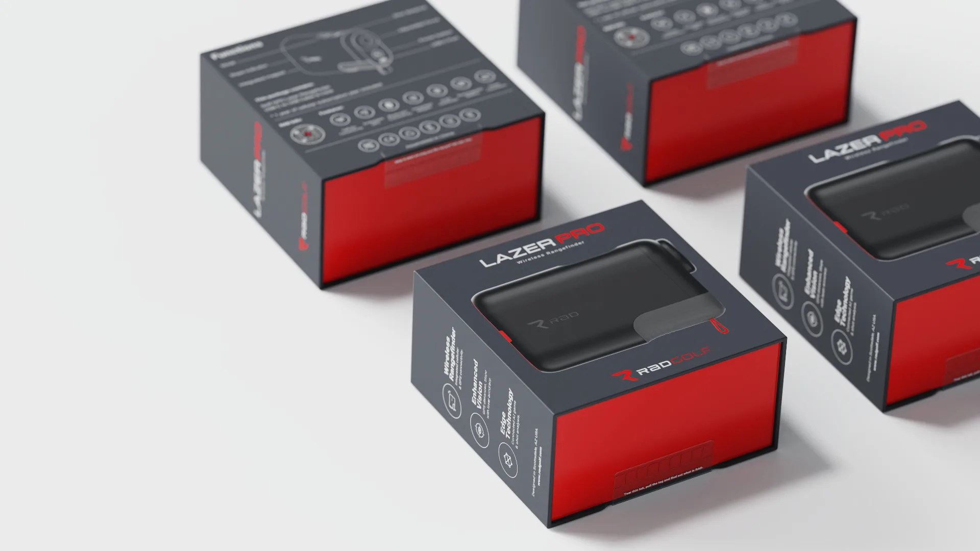 Rad Lazer Pro retail packaging in black and red