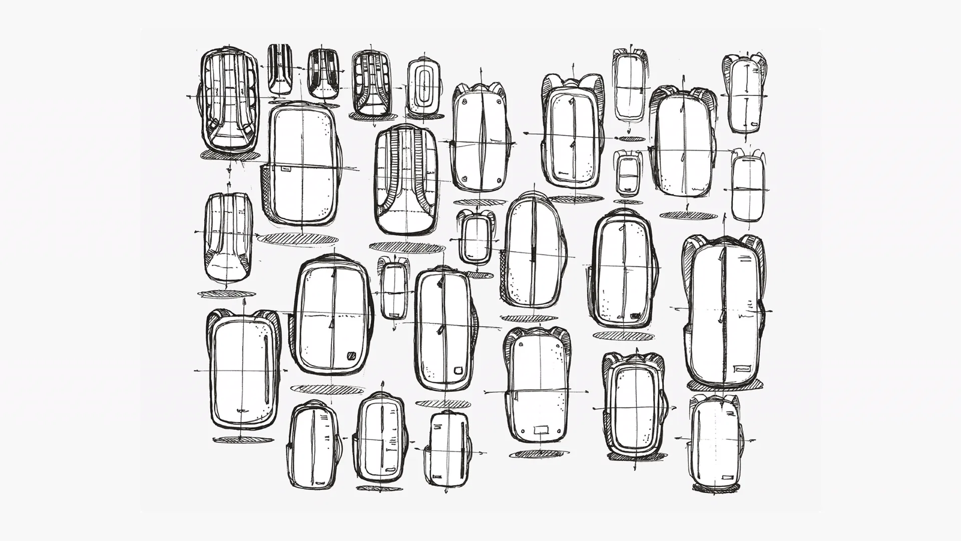 Sheet of SAAL Surfbag concept sketches