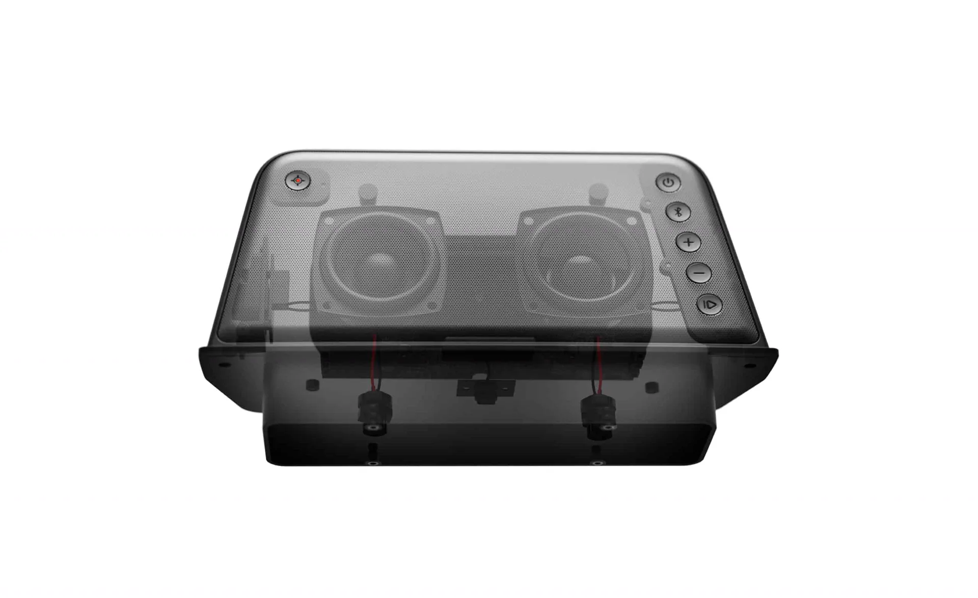 X-ray render of the Yamaha in-dash speaker internals