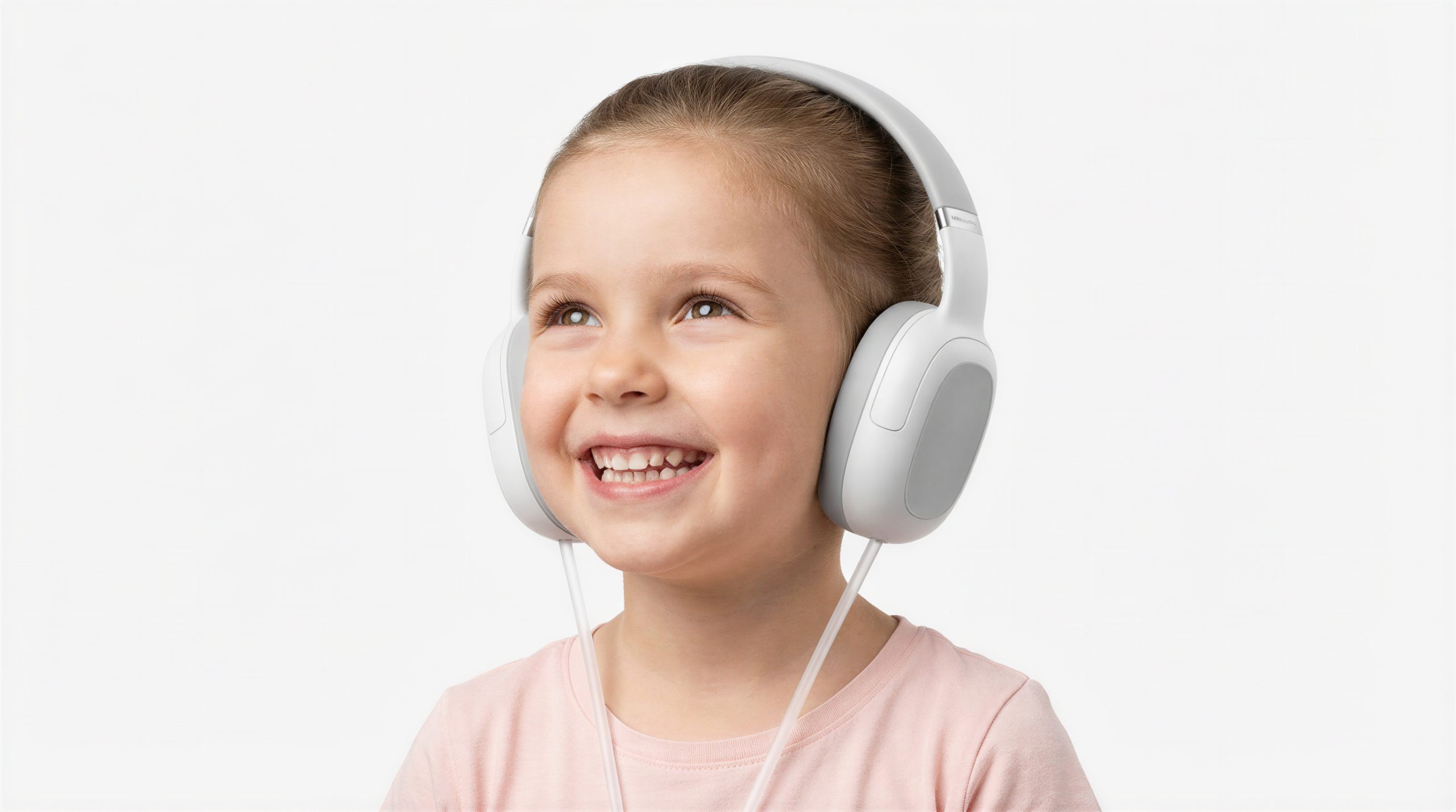 Child patient wearing MRIaudio Slim Headset during MRI — medical device industrial design by Dip Studio